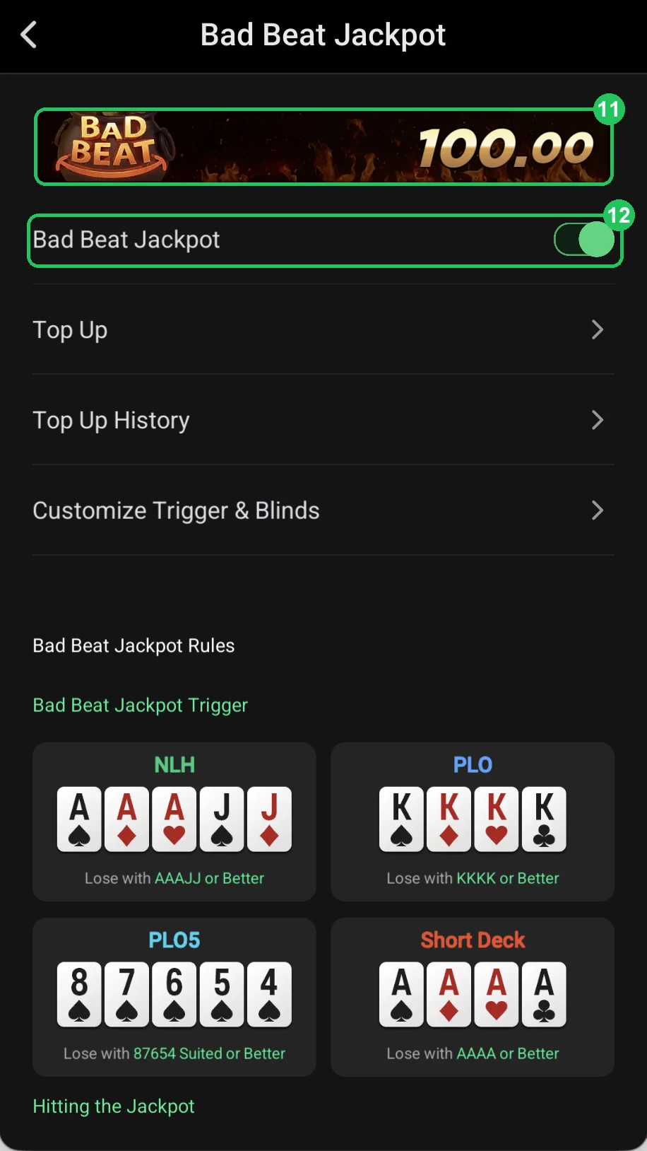 ClubGG: Jackpot topped up and switched on.