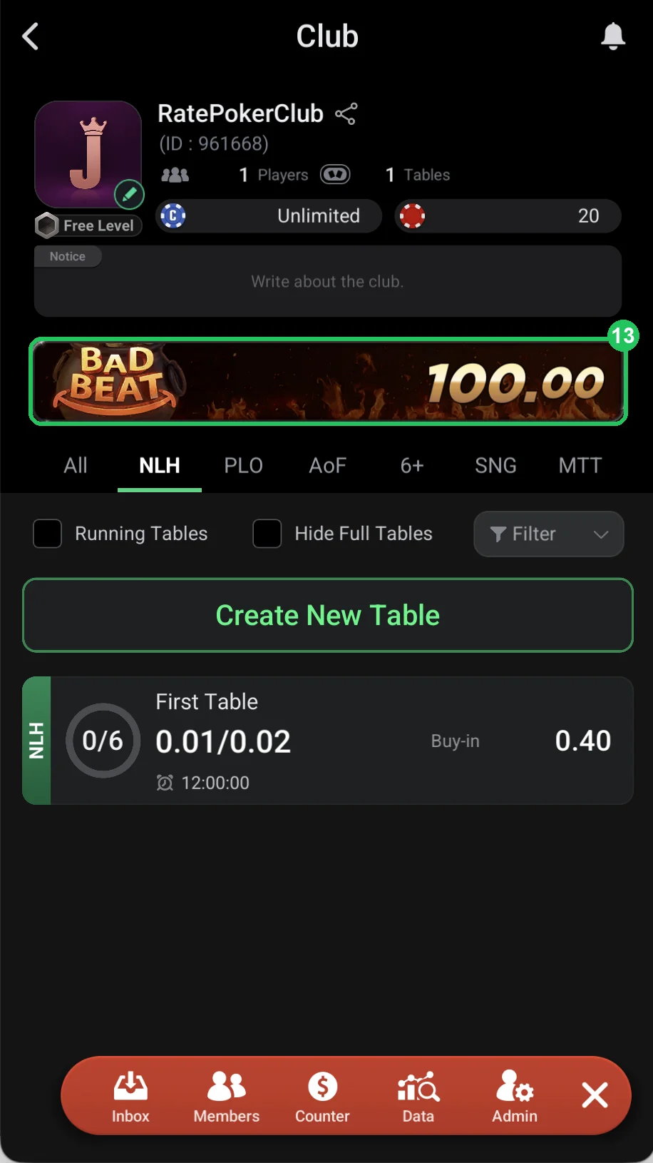 ClubGG: The jackpot in the club’s main lobby.