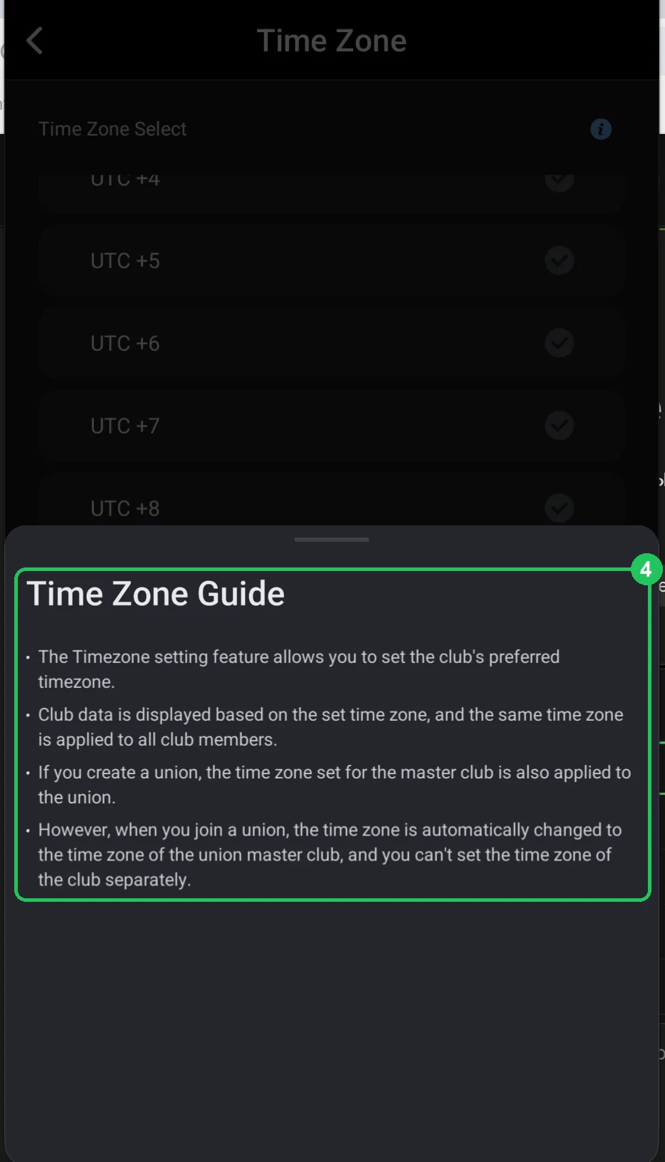 ClubGG: Time Zone Guide: how the zone applies to the club and union.