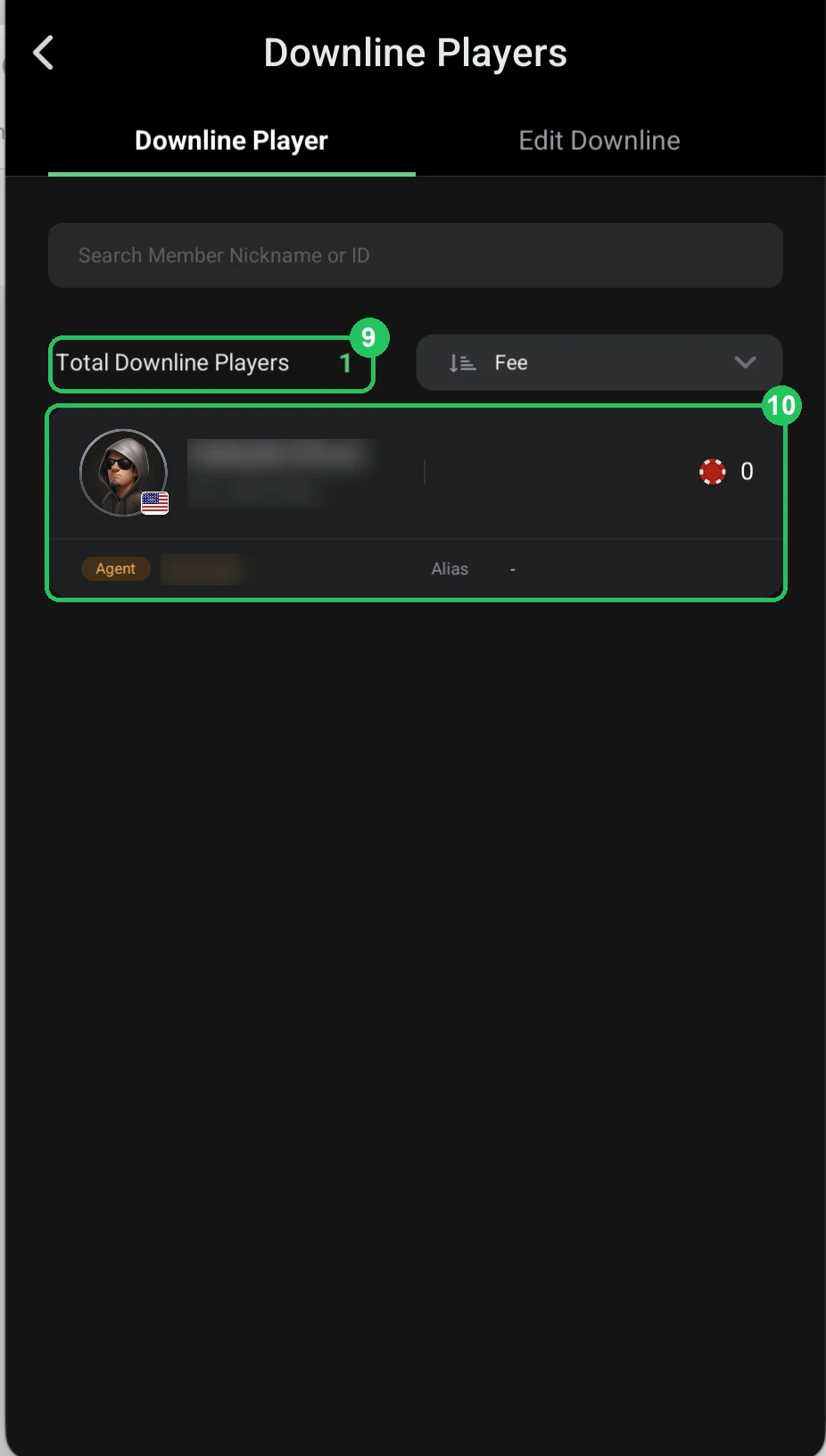 ClubGG: Downline Player: the player has been added to the agent’s line.
