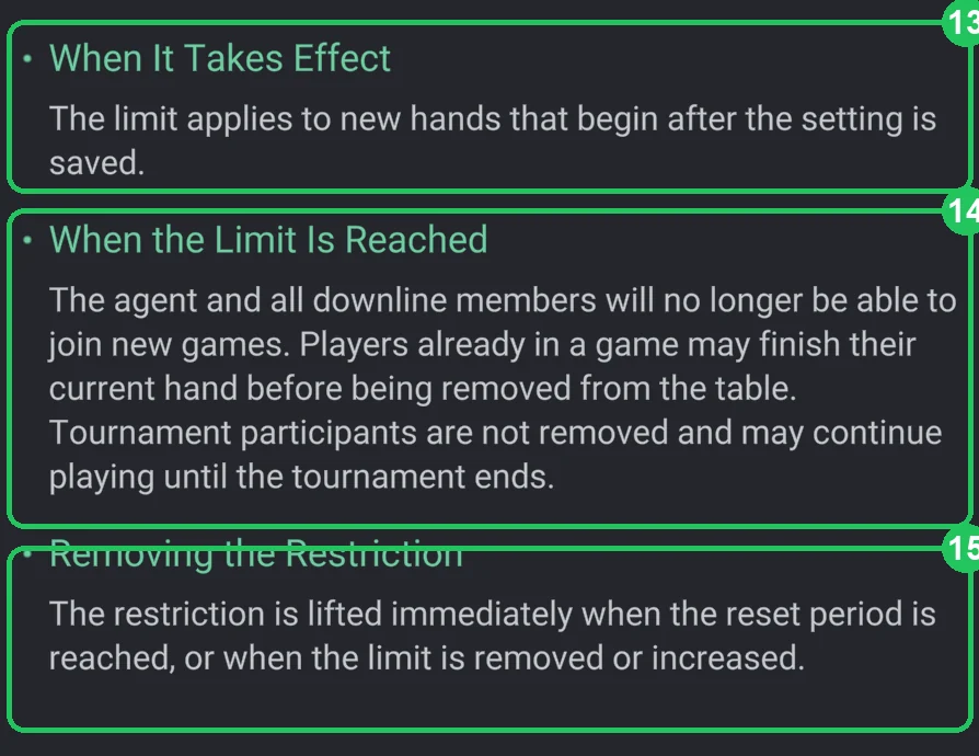 ClubGG: The ClubGG hint: when the limit triggers and when it lifts.