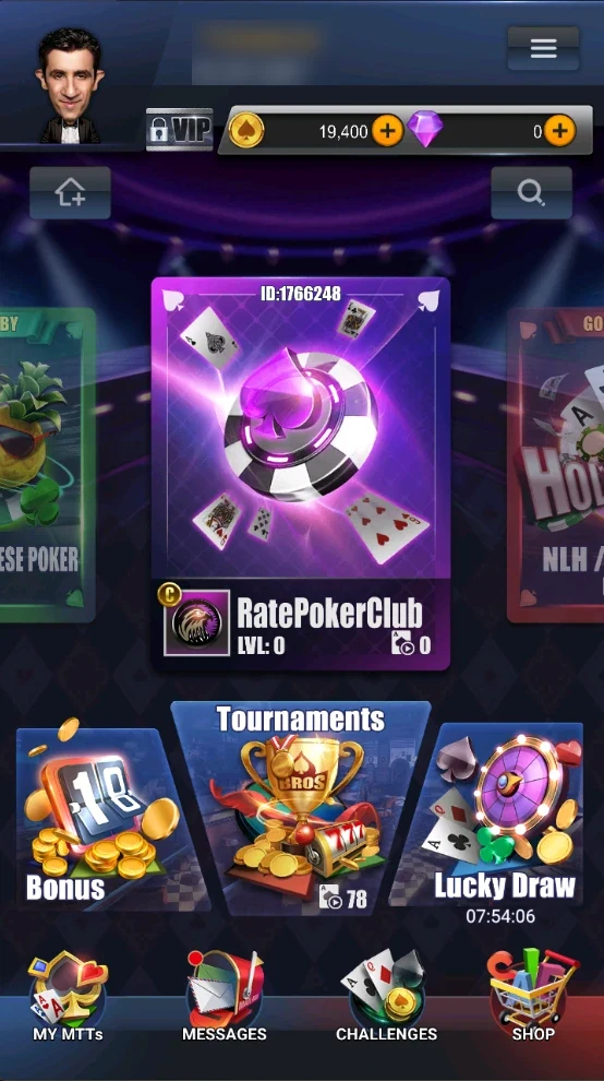 PokerBros: RatePokerClub created: ID, icon and LVL 0.