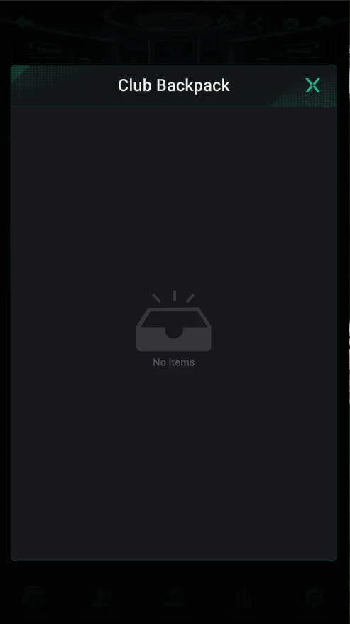 PPPoker: Club Backpack: empty for now.