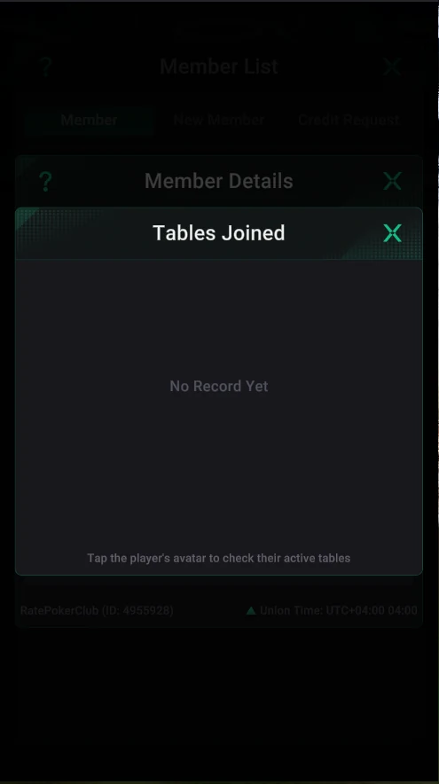 PPPoker: Tables Joined: the player’s active tables.