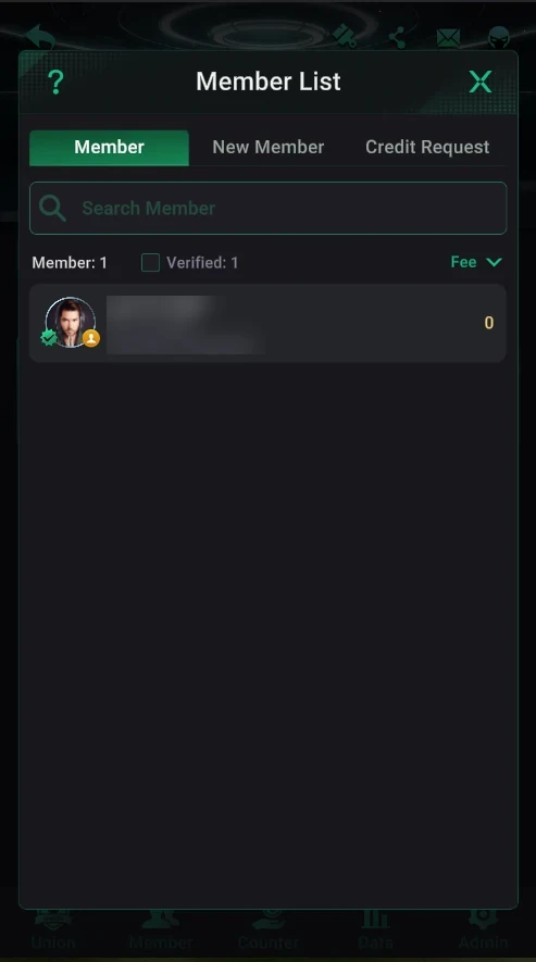 PPPoker: Member List: members, search, Verified and sorting.