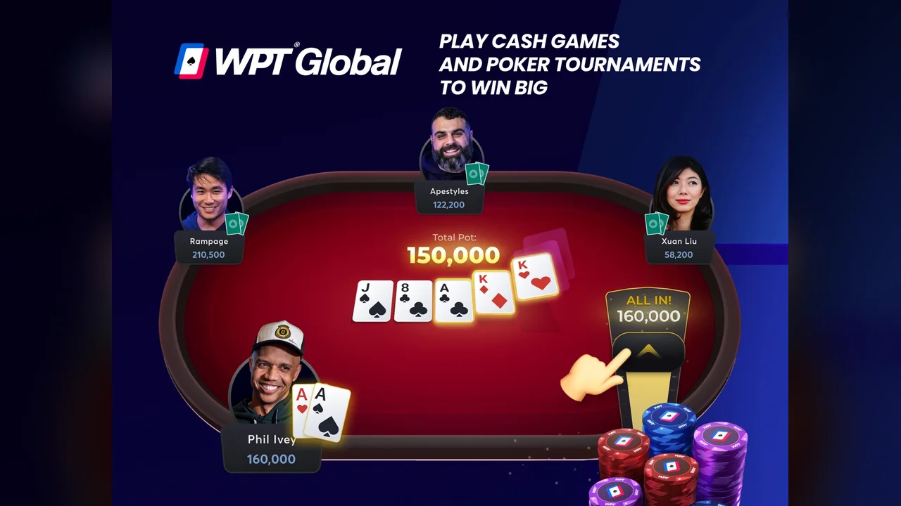 Стол холдема в WPT Global: карманные тузы собирают фулл-хаус тузы на королях
