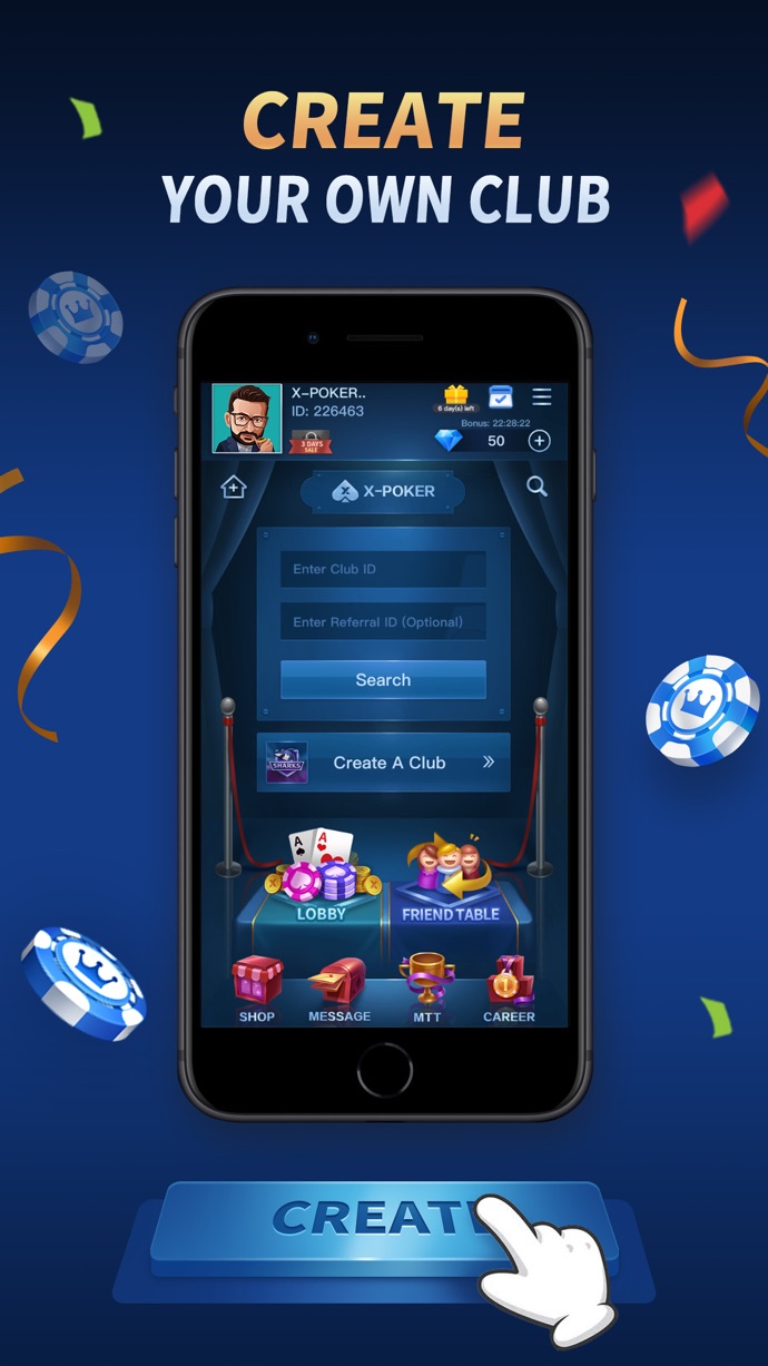 Создание своего клуба в X-Poker